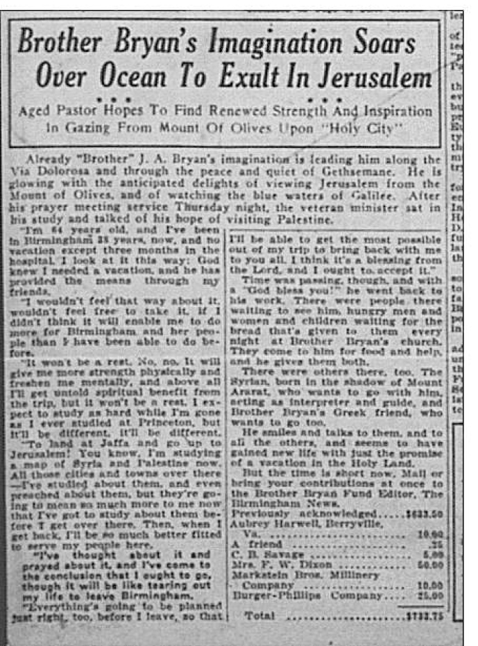 Brother Bryan's Imagination Soars Over Ocean To Exult in Jerusalem